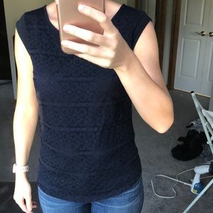 Navy lace tank top